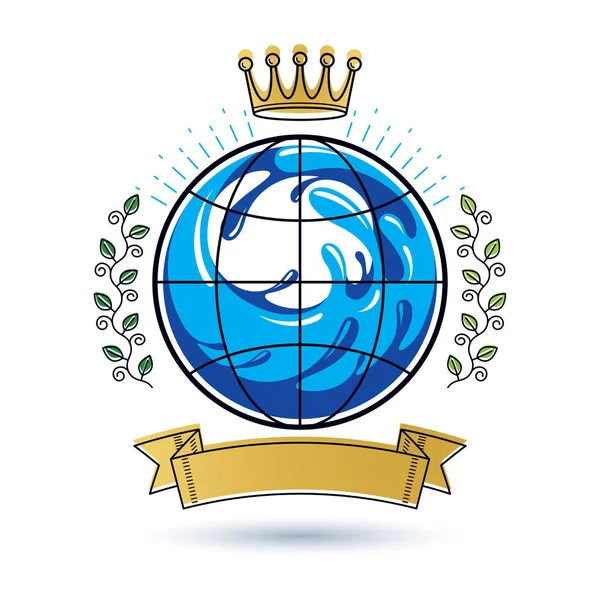 Логотип Тему Свежести Океана Реклама Очистки Воды — стоковый вектор