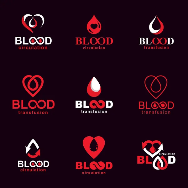 血寄付の概念図のセット — ストックベクタ