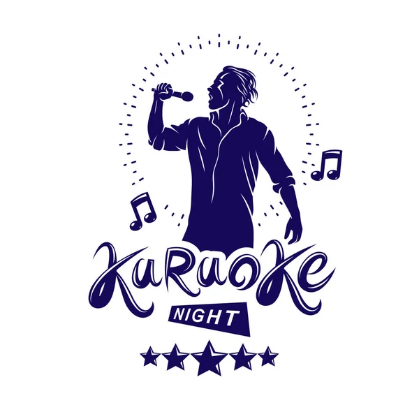 Dyskoteka Plakat Zaproszenie Karaoke Night Klub Nocny — Wektor stockowy