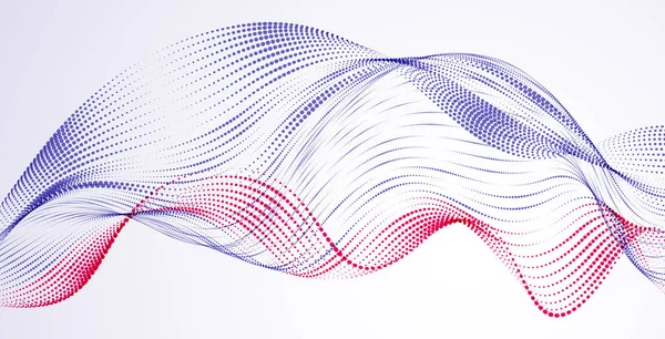 Звукова Хвиля Потік Частинок Ефект Руху Динамічний Абстрактний Фон — стоковий вектор