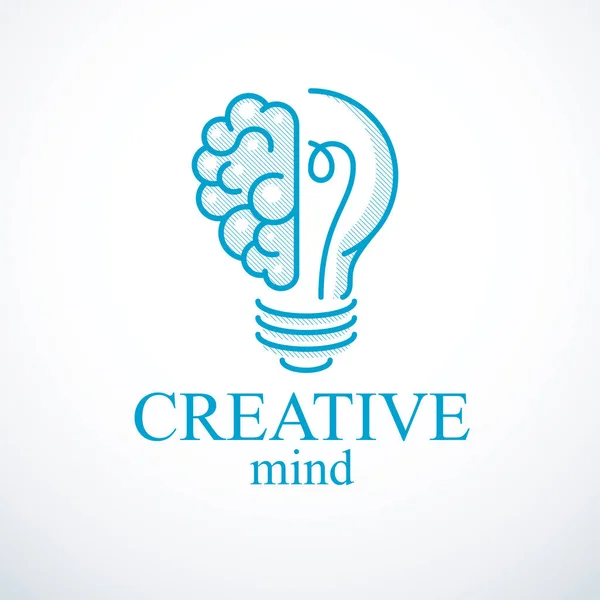 Creative Brain Concept Intelligent Creation Logo — Stock Vector
