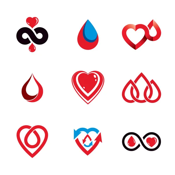 Donación Sangre Colección Ilustraciones Conceptuales — Vector de stock