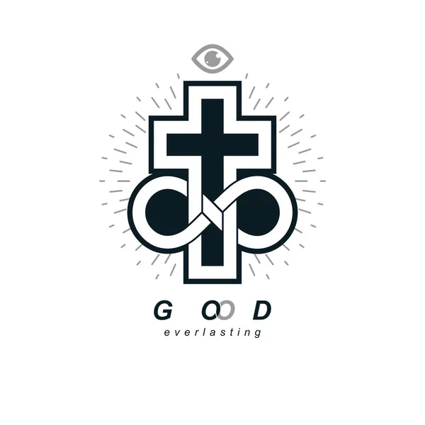 Pravda Nekonečné Křesťanská Víra Boha Kreativní Symbol Design — Stockový vektor