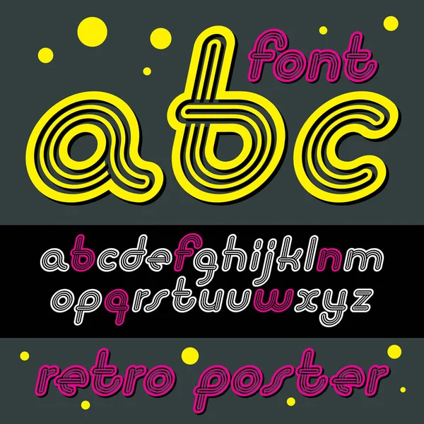 Retro Kleine Letters Engels Alfabetletters Abc Collectie — Stockvector