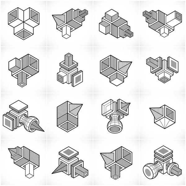 コレクション 抽象的なセットの建物の設計 — ストックベクタ