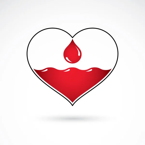 Kırmızı Kalp Kan Dolaşımını Yazıt Ile — Stok Vektör