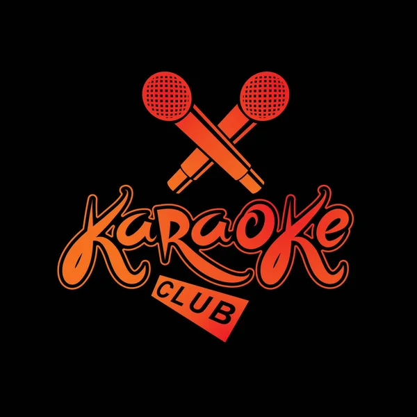Karaoke Club Inskrift Nattliv Underhållning Konceptuella Emblem — Stock vektor