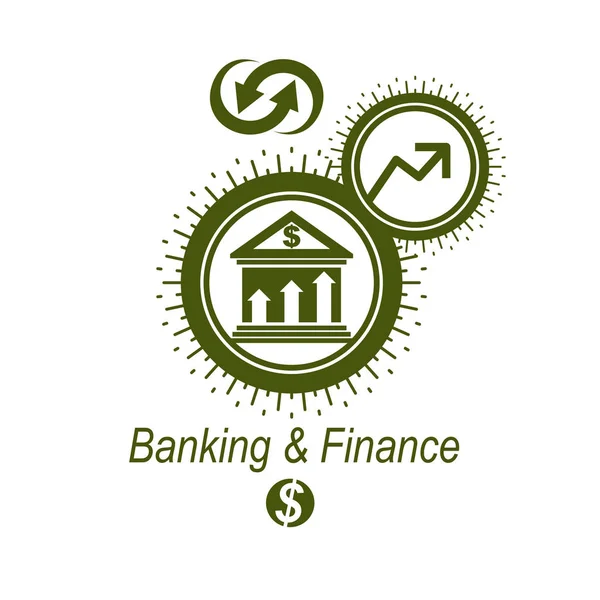 銀行概念ロゴ 独自の記号 — ストックベクタ