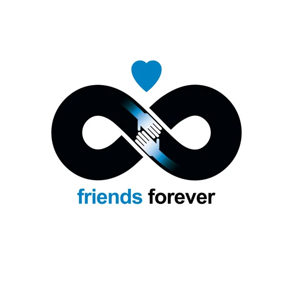 Sonsuza Kadar Arkadaş Ebedi Dostluk Güzel Logo — Stok Vektör