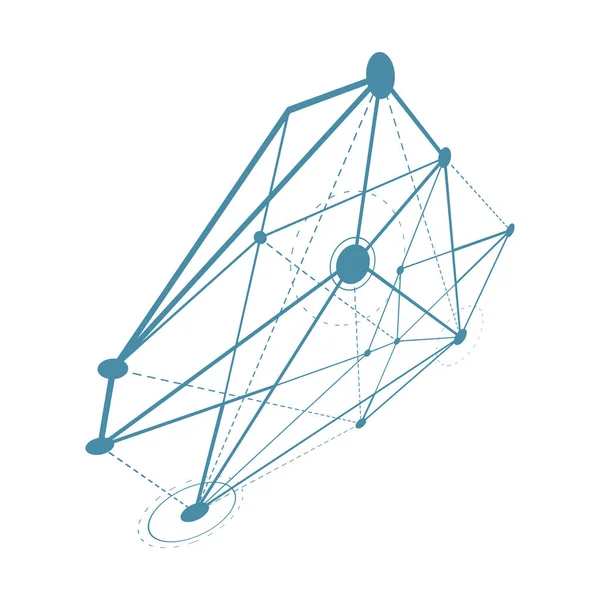 抽象的な幾何学的な 多面的なオブジェクト 現代デジタル テクノロジー — ストックベクタ