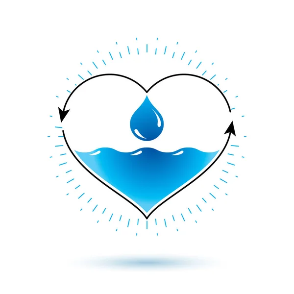 Čistá Voda Abstraktní Logotyp Pro Použití Reklamě Minerální Vodu — Stockový vektor