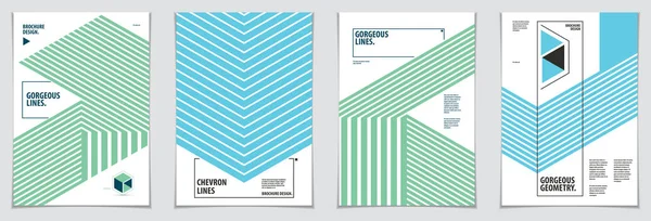 Conception Minimaliste Brochures Couverture Motifs Géométriques Décors Abstraits Ensemble — Image vectorielle