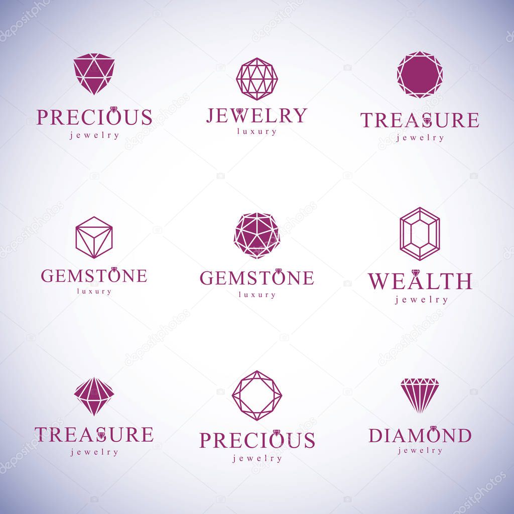 Collection of abstract geometric figures best for use elegant business logo