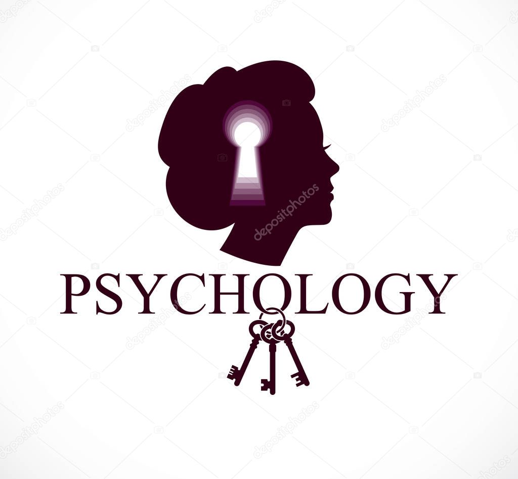 Psychology and mental health concept, created with woman head profile
