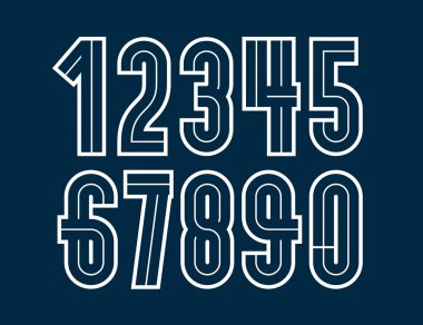 Vektör retro düzenli sayıları toplama kullanım logo tasarımı için