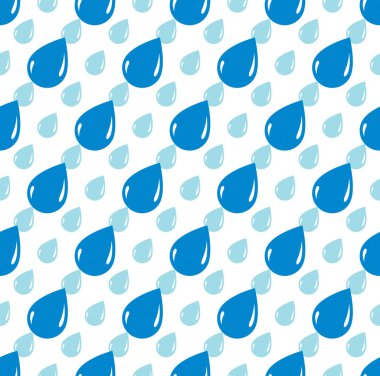 Dikişsiz desen düşen damla yağmur, mavi renkli tekrar sonsuz arka plan, damlayan çiğ su vektör.