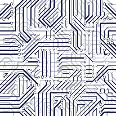 Mikroçip panosu pürüzsüz kalıp, vektör arkaplan. Devre teknolojisi elektronik duvar kâğıdı tekrar tasarımı.