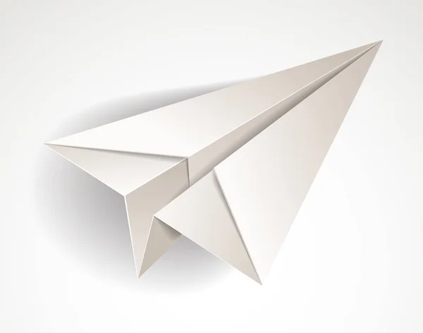 Origami Papier Gefaltetes Spielzeugflugzeug Realistische Vektorillustration — Stockvektor