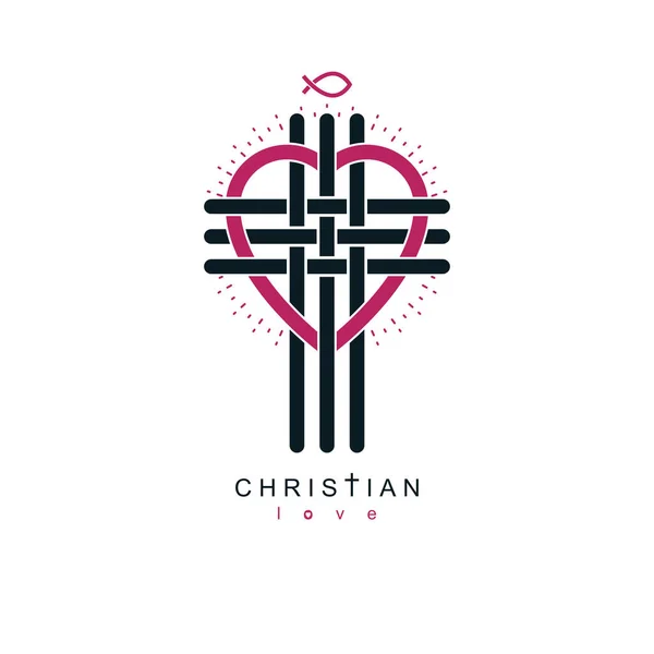 True Christian Love Och Tro Gud Vektor Kreativa Symbol Design — Stock vektor