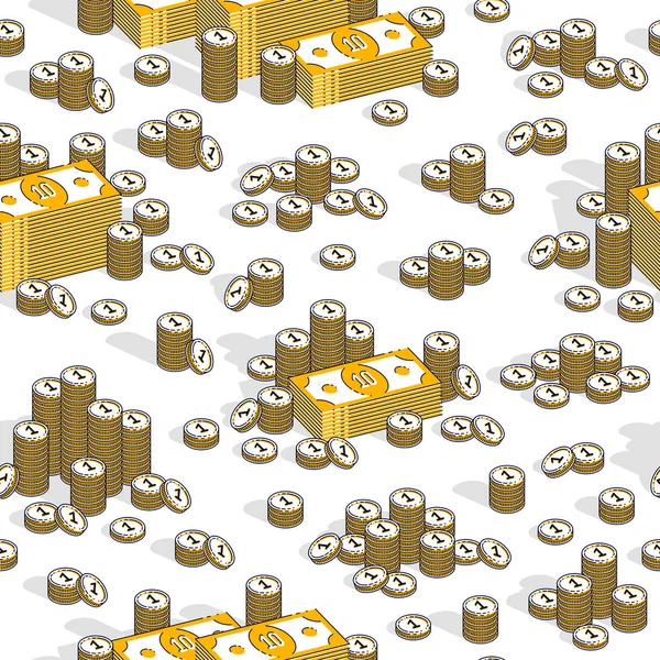 Money Cash Seamless Background Dollar Currency Money Signs Backdrop Financial — Stock Vector