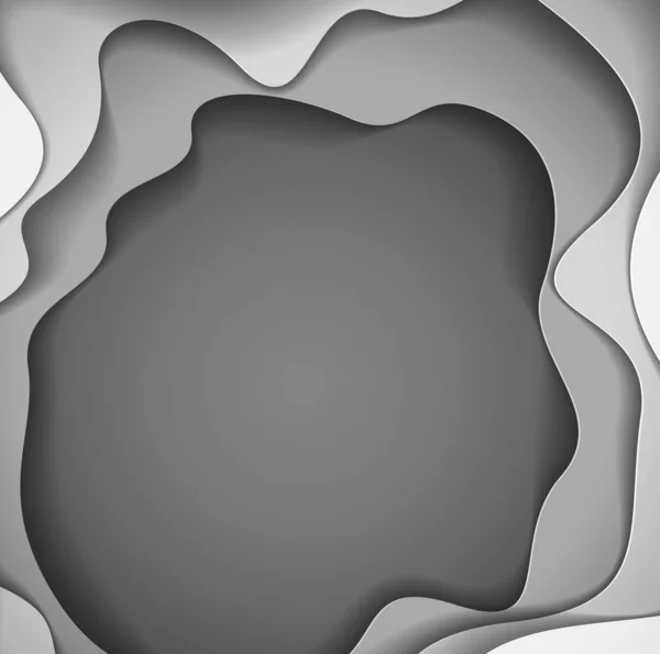 Abstrakti Harmaa Paperi Cutout Kaarevat Muodot Kerroksittain Vektori Kuvitus Paperin — vektorikuva