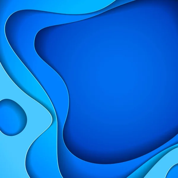 Αφηρημένο Μπλε Φόντο Κομμένο Χαρτί Σχήματα Εικονογράφηση Διάνυσμα Στυλ Κοπής — Διανυσματικό Αρχείο