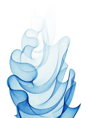 3D parçacıklar ağ örgüsü, ses dalgaları, rüzgarda uçuşan şeffaf tül tekstil. Yuvarlak nokta vektör etkisi çizimi. Harmanlanmış ağ, rahatlatıcı duvar kağıdı..