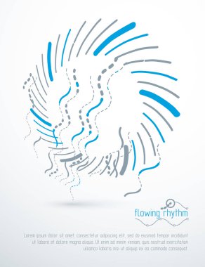 Soyut dalgalı çizgiler ritim desen kullanılmak üzere grafik ve web tasarım. Vektör teknolojisi flyer şablonu.
