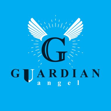 Koruyucu melek vektör kavramsal amblemi catechesis kuruluşlarda kullanılmak en iyi.