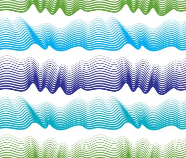 Sanatsal vektör stilize çok renkli dalgalar ile seamless modeli, renkli eğri çizgiler tekrar döşeme arka plan soyut. Dalga soyut tasarım su.