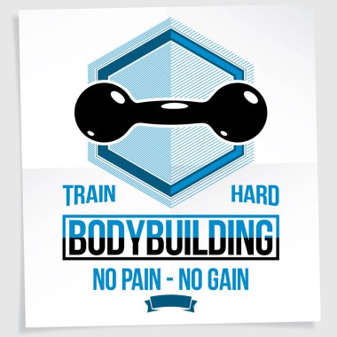 Uygun motivasyon posteri dumbbell vektör öğesi ile yaratılmıştır. Hayır hiçbir kazanç yazma ağrı.