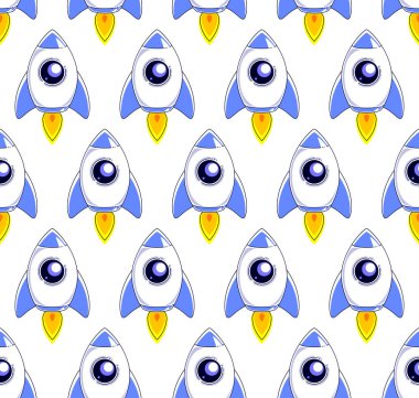 Roketleri başlattı sorunsuz arka plan, bilim ve uzay Tema, iş başlatılması kavramı, vektör duvar kağıdı veya web sitesi arka plan.