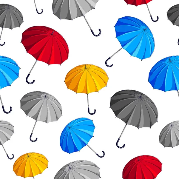 Зонты Бесшовный Фон Погода Открытом Воздухе Модные Аксессуары Тема Векторные — стоковый вектор