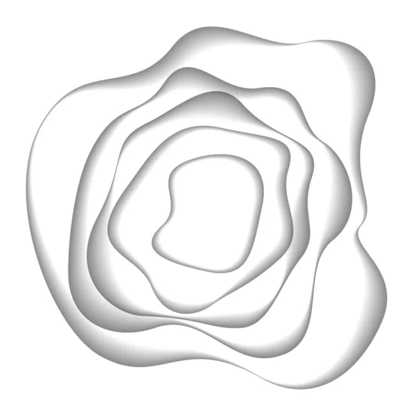 Абстрактная Белая Бумага Вырезанными Кривыми Слоями Векторная Иллюстрация Стиле Вырезания — стоковый вектор