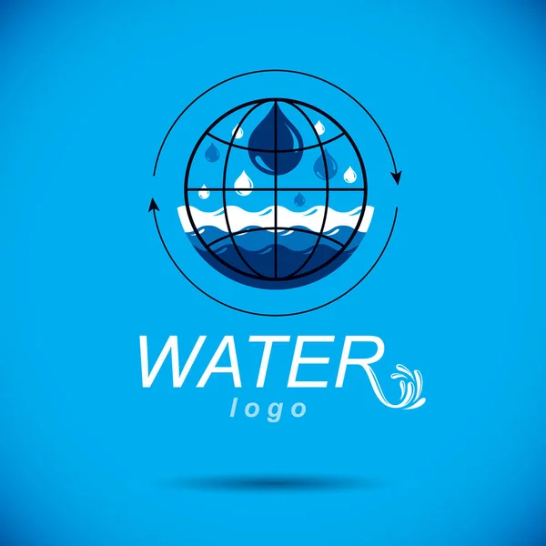 Vector Blue Clear Water Drop Logo Use Marketing Design Symbol — Stock Vector