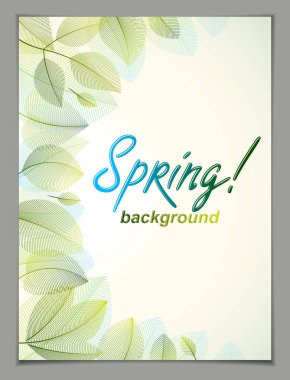 Dikey banner logo, yeşil ve taze yazarak bahar tasarımı 