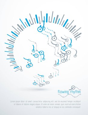 Soyut dalgalı çizgiler illüstrasyon vektör. Grafik şablonu, adver