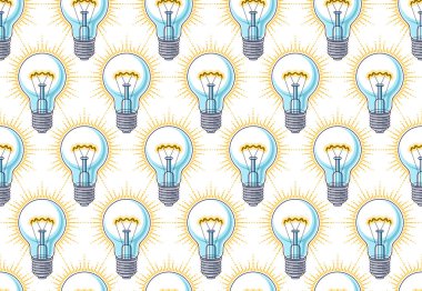 Ampulleri sorunsuz arka plan, yaratıcı fikirler web sitesi kavramı,