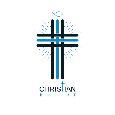 Hıristiyanlık Cross İsa vektör simgesi, Hıristiyan gerçek inancı