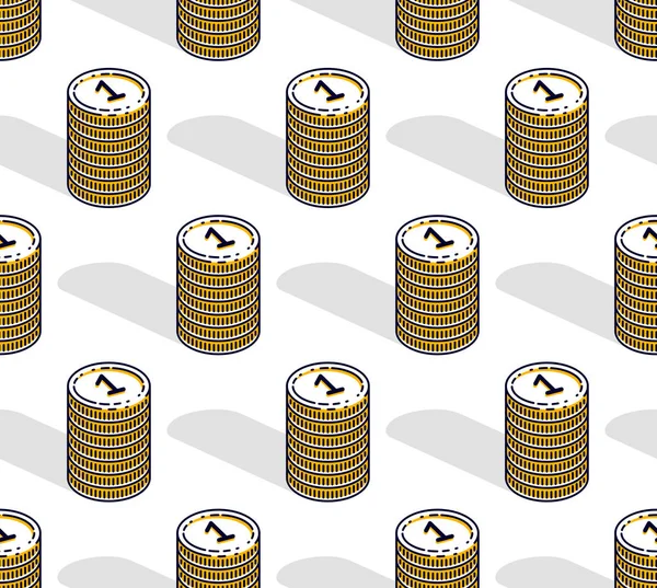 Fondo sin costuras de monedas de dinero, telón de fondo para negocios financieros — Archivo Imágenes Vectoriales