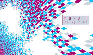 Parlak ve güzel vektör 3d mozaik karolar illüstrasyon, sanatçı