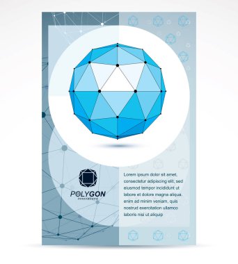 Web technologies company booklet cover design. Abstract vector,  clipart