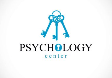 Mental health and psychology conceptual logo or icon, psychoanal clipart