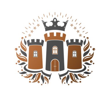 Eski Fort amblemi. Hanedan arması dekoratif logo Isola