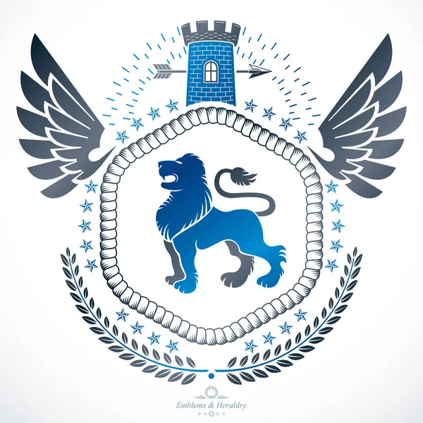 Heraldic Coat of Arms decorative emblem isolated vector illustra — Stock Vector