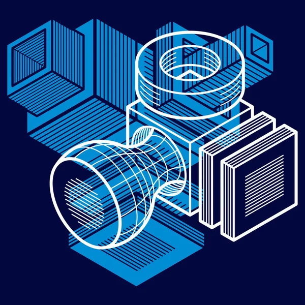 Vektor abstrakt 3d geometrische Form, polygonale Figur. — Stockvektor