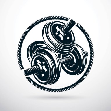 Disk ağırlık vektör çizim halterle. Çapraz uyum ve yönetim kurulu