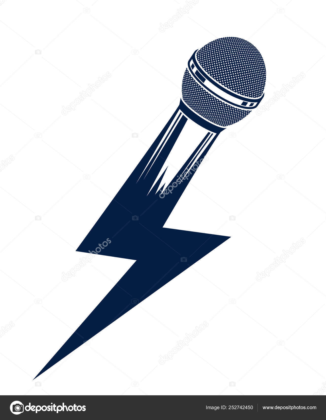 Microphone Vector Logo Rap Battle Concept Three Stage Microphones