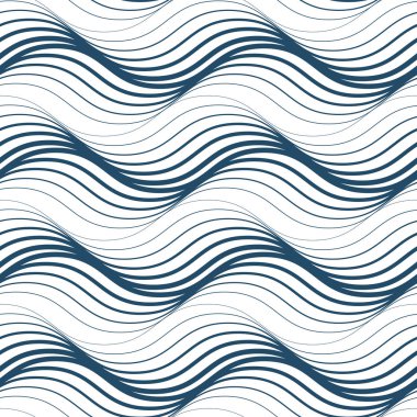 Siyah ve beyaz ince undulat ile oluşturulan sonsuz desen vektör