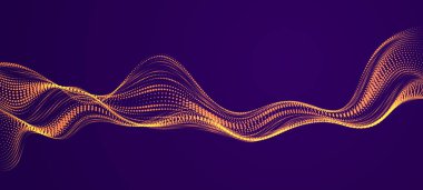 Ses dalgası karanlık, parçacık akışı, etkisi hareket. Dinamik 